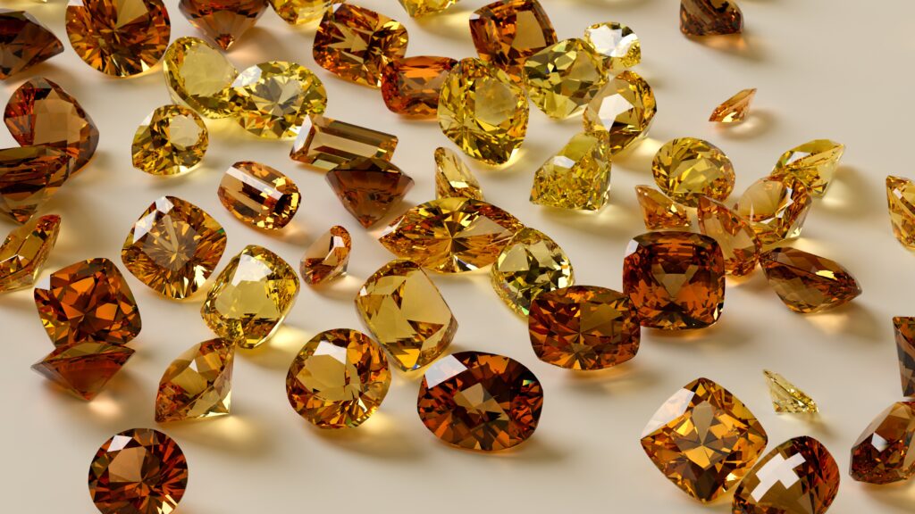 Yellow and orange diamonds