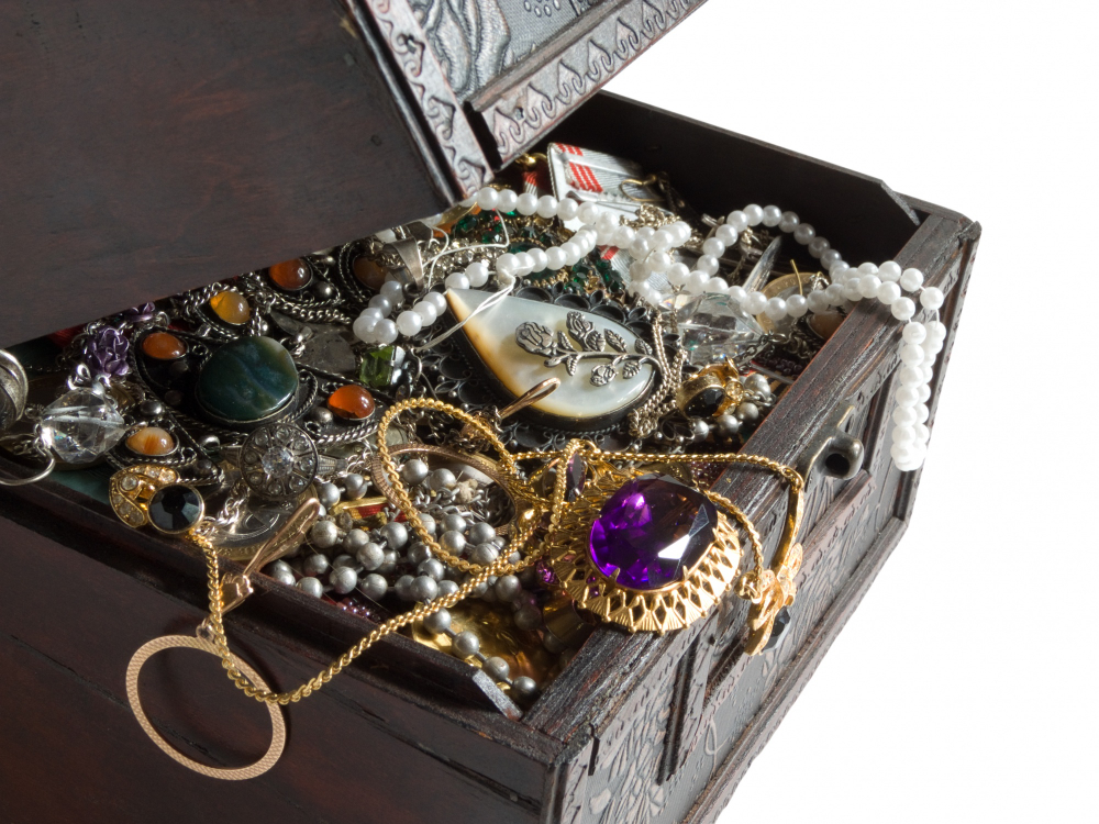 A box of inherited jewelry